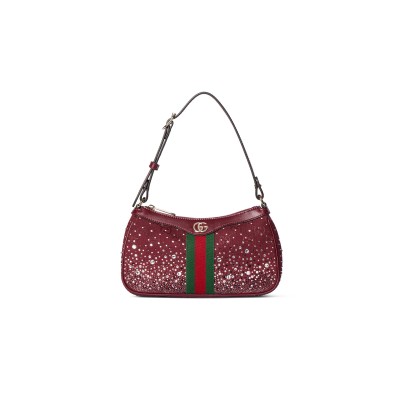 GUCCI OPHIDIA CRYSTALS SMALL SHOULDER BAG 841341 (26*15*6.5cm)